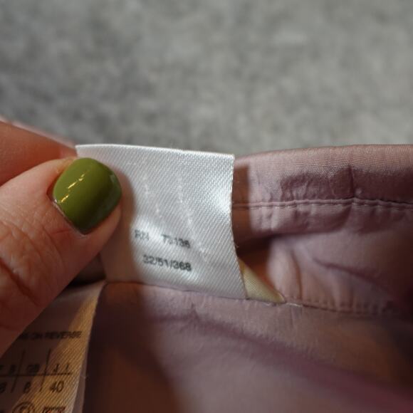 MaxMara Top Womens 6 Silk Blend Button Front Blush Pink Long Sleeve Collared - Picture 5 of 11